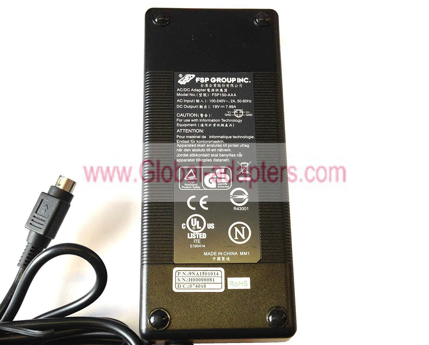 New FSP GROUP FSP150-ABAN1 19V 7.89A AC/DC ADAPTER 4 PIN DIN 9NA1501611